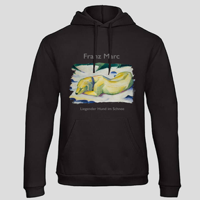 Liegender Hund im Schnee (Hoodie)