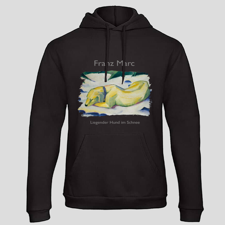 Liegender Hund im Schnee (Hoodie)