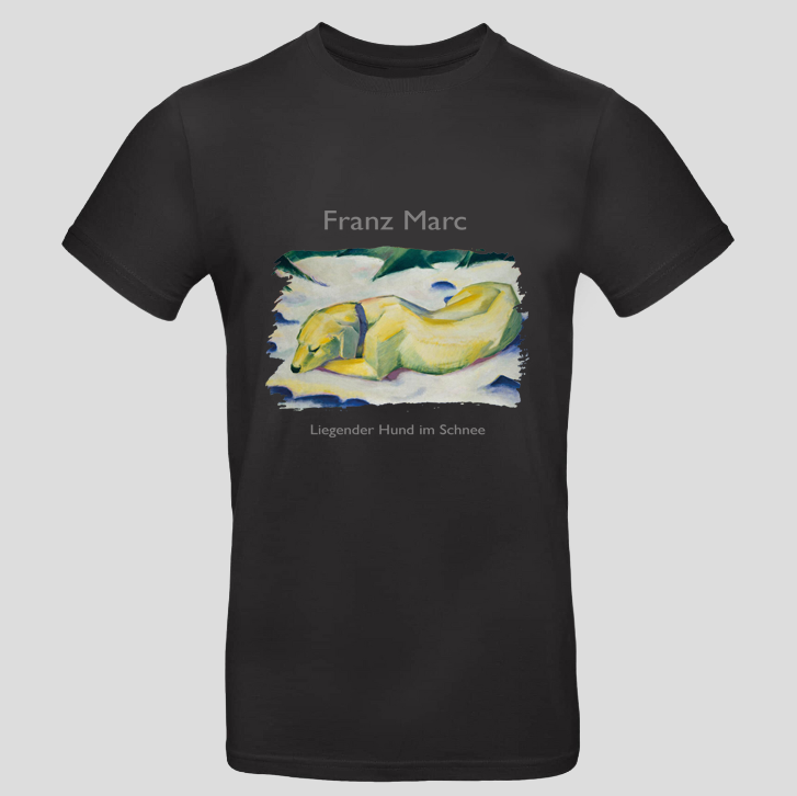 Liegender Hund im Schnee (T-Shirt)