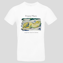 Liegender Hund im Schnee (T-Shirt)