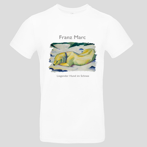 Liegender Hund im Schnee (T-Shirt)